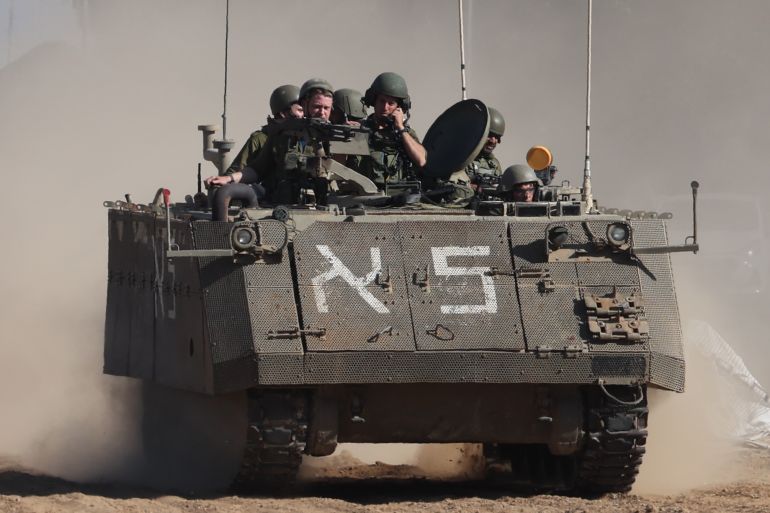 Soldiers on a tank