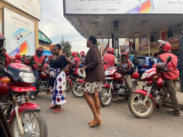 Motorists in Kigali's city centre. 