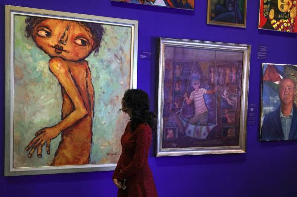 The museum reopened following closure in the aftermath of the Oct 7 attacks and ensuing co<em></em>nflict with Israel, with several exhibits showcasing Gazan art and heritage from collections and individuals in the West Bank. Photo: AFP 