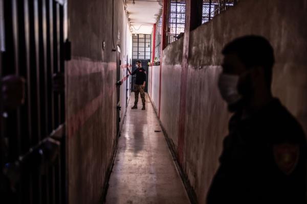 A view inside the military police prison in Aleppo, designated for those who were charged with drug-related crimes.