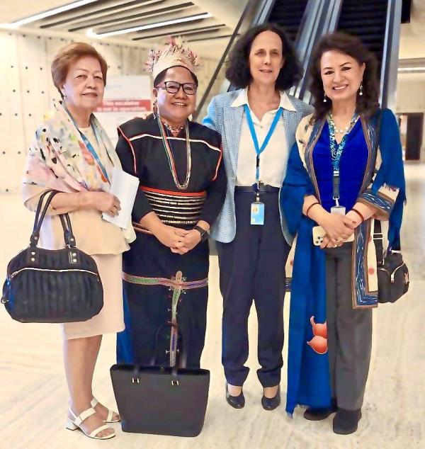 Maslah and Cedaw chairperson Ana Pelaez Narvaez (second and third from left), with other Cedaw committee members Rosario G Manalo and Bandana Rana. 