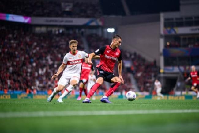 Patrik Schick on the ball against Stuttgart in the Super Cup